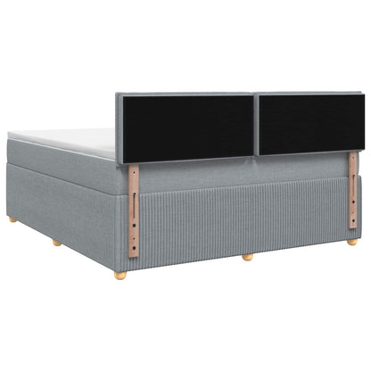 Postel Boxspring S Matrací Světle Šedá 160 X 200 Cm Textil