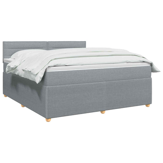 Postel Boxspring S Matrací Světle Šedá 160 X 200 Cm Textil