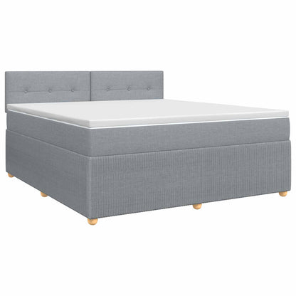 Postel Boxspring S Matrací Světle Šedá 160 X 200 Cm Textil