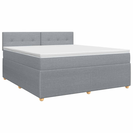 Postel Boxspring S Matrací Světle Šedá 160 X 200 Cm Textil