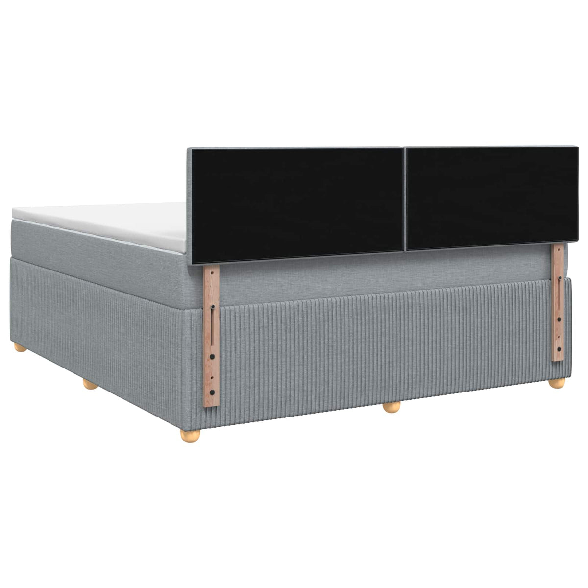 Postel Boxspring S Matrací Světle Šedá 160 X 200 Cm Textil