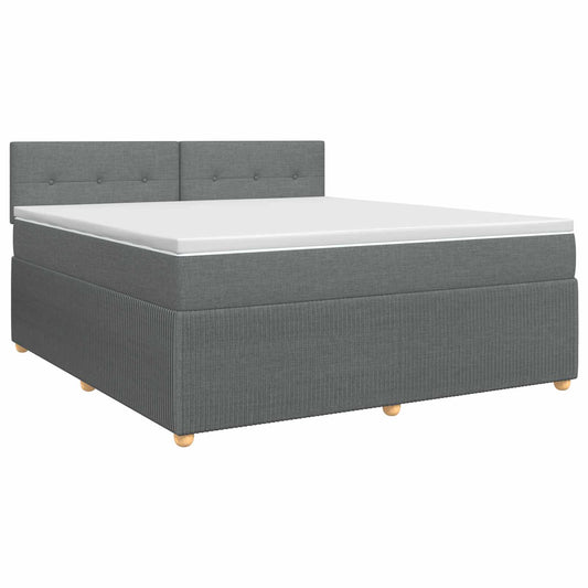 Postel Boxspring S Matrací Tmavě Šedá 160 X 200 Cm Textil