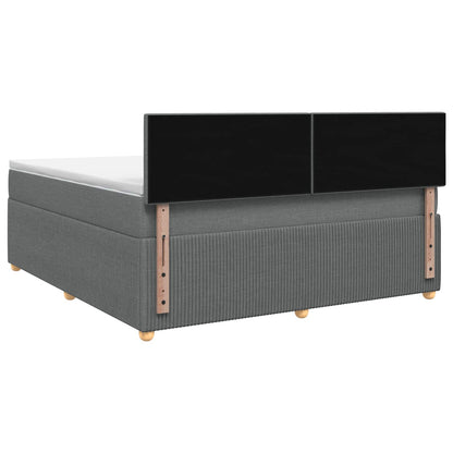 Postel Boxspring S Matrací Tmavě Šedá 160 X 200 Cm Textil