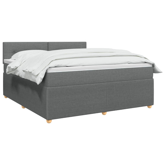 Postel Boxspring S Matrací Tmavě Šedá 160 X 200 Cm Textil