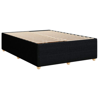 Postel Boxspring S Matrací S Čelo Černá 160 X 200 Cm Textil