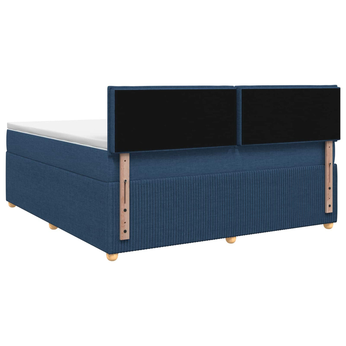 Postel Boxspring S Matrací S Čelo Modrá 180 X 200 Cm Textil