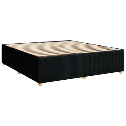 Postel Boxspring S Matrací S Čelo Černá 180 X 200 Cm Textil