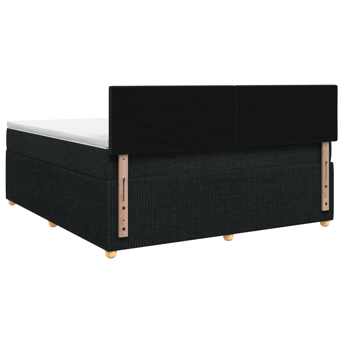 Postel Boxspring S Matrací S Čelo Černá 180 X 200 Cm Textil