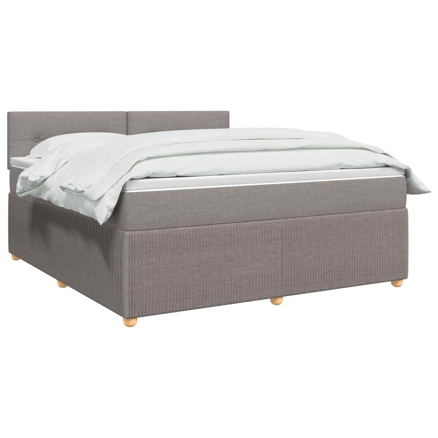 Postel Boxspring S Matrací S Čelo Taupe 180 X 200 Cm Textil