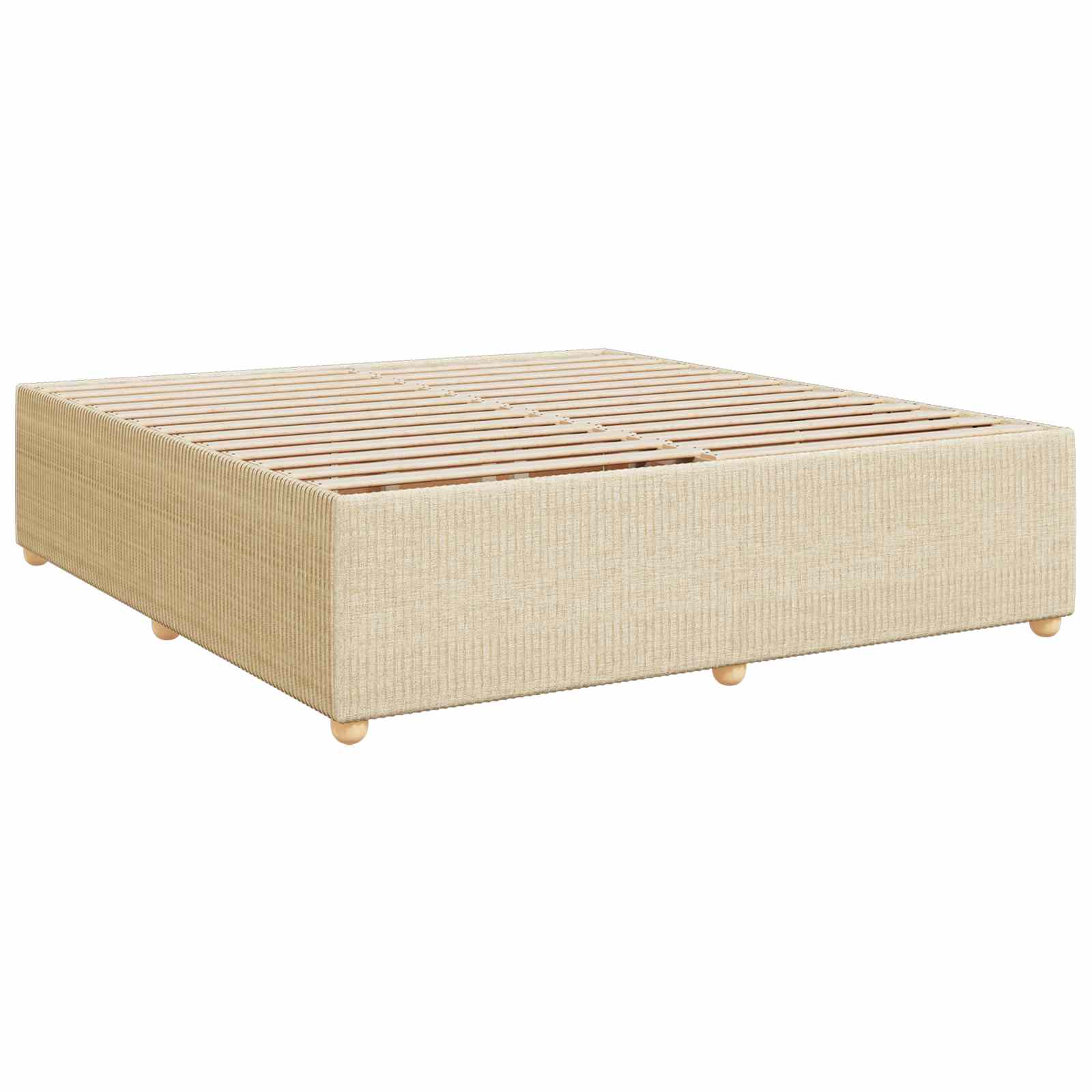 Postel Boxspring S Matrací S Čelo Krémová 180 X 200 Cm Textil