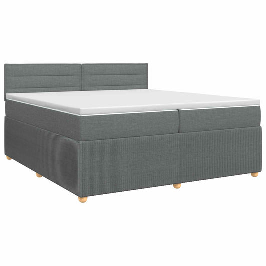 Postel Boxspring S Matrací Tmavě Šedá 200 X 200 Cm Textil