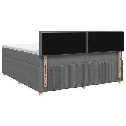 Postel Boxspring S Matrací Tmavě Šedá 200 X 200 Cm Textil