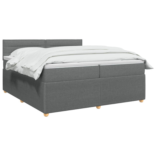 Postel Boxspring S Matrací Tmavě Šedá 200 X 200 Cm Textil