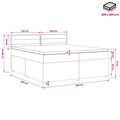 Postel Boxspring S Matrací Tmavě Šedá 200 X 200 Cm Textil
