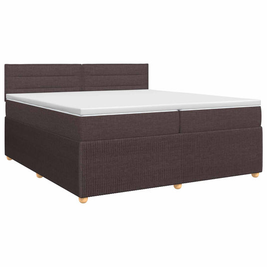 Postel Boxspring S Matrací Tmavě Hnědá 200 X 200 Cm Textil