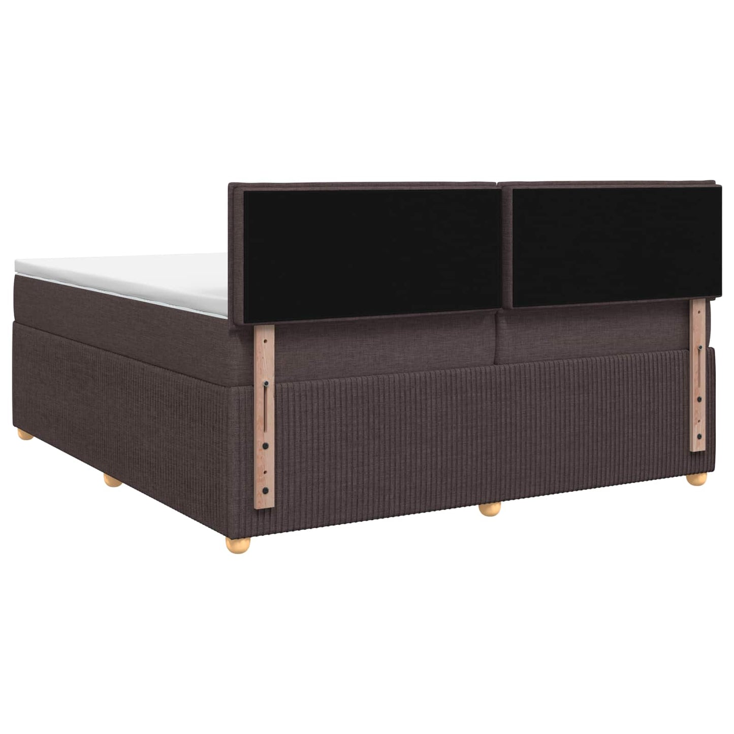 Postel Boxspring S Matrací Tmavě Hnědá 200 X 200 Cm Textil