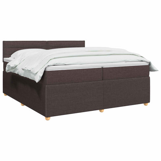 Postel Boxspring S Matrací Tmavě Hnědá 200 X 200 Cm Textil