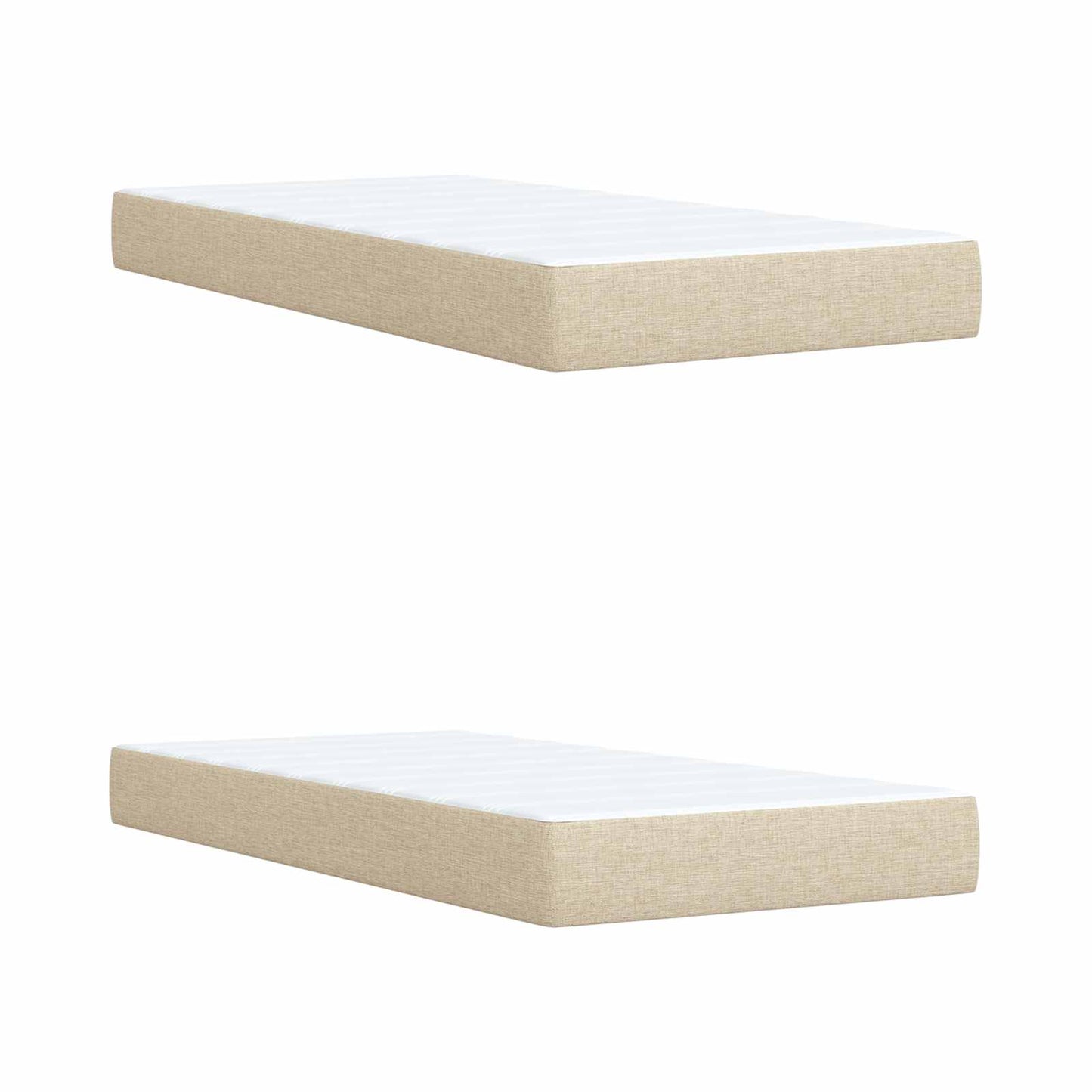 Postel Boxspring S Matrací S Čelo Krémová 200 X 200 Cm Textil