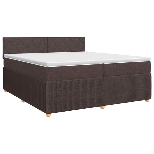 Postel Boxspring S Matrací Tmavě Hnědá 200 X 200 Cm Textil
