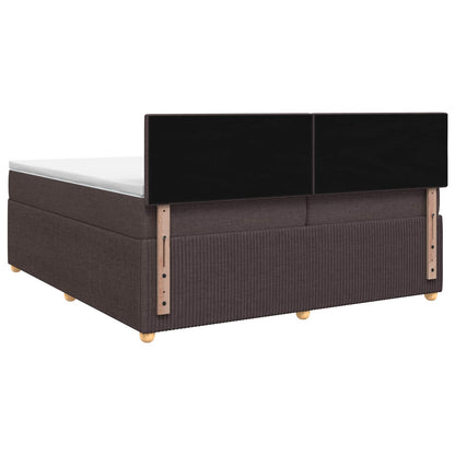 Postel Boxspring S Matrací Tmavě Hnědá 200 X 200 Cm Textil
