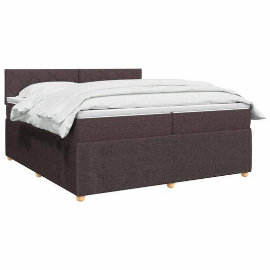 Postel Boxspring S Matrací Tmavě Hnědá 200 X 200 Cm Textil