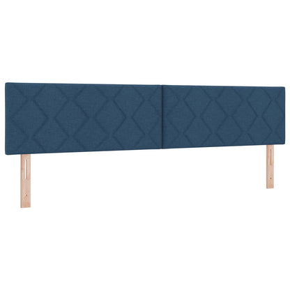 Postel Boxspring S Matrací S Čelo Modrá 200 X 200 Cm Textil