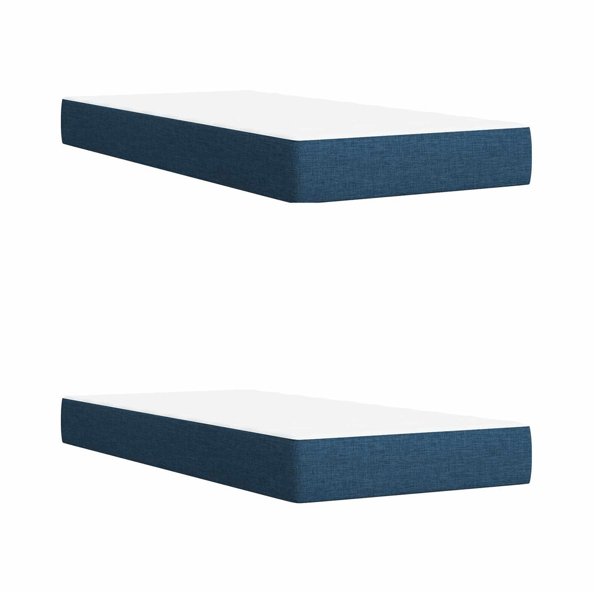 Postel Boxspring S Matrací S Čelo Modrá 200 X 200 Cm Textil