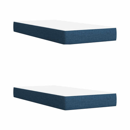 Postel Boxspring S Matrací S Čelo Modrá 200 X 200 Cm Textil