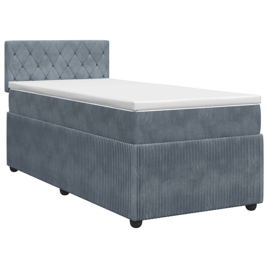 Postel Boxspring S Matrací S Čelo Tmavě Šedá 80 X 200 Cm Samet