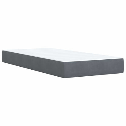 Postel Boxspring S Matrací S Čelo Tmavě Šedá 80 X 200 Cm Samet