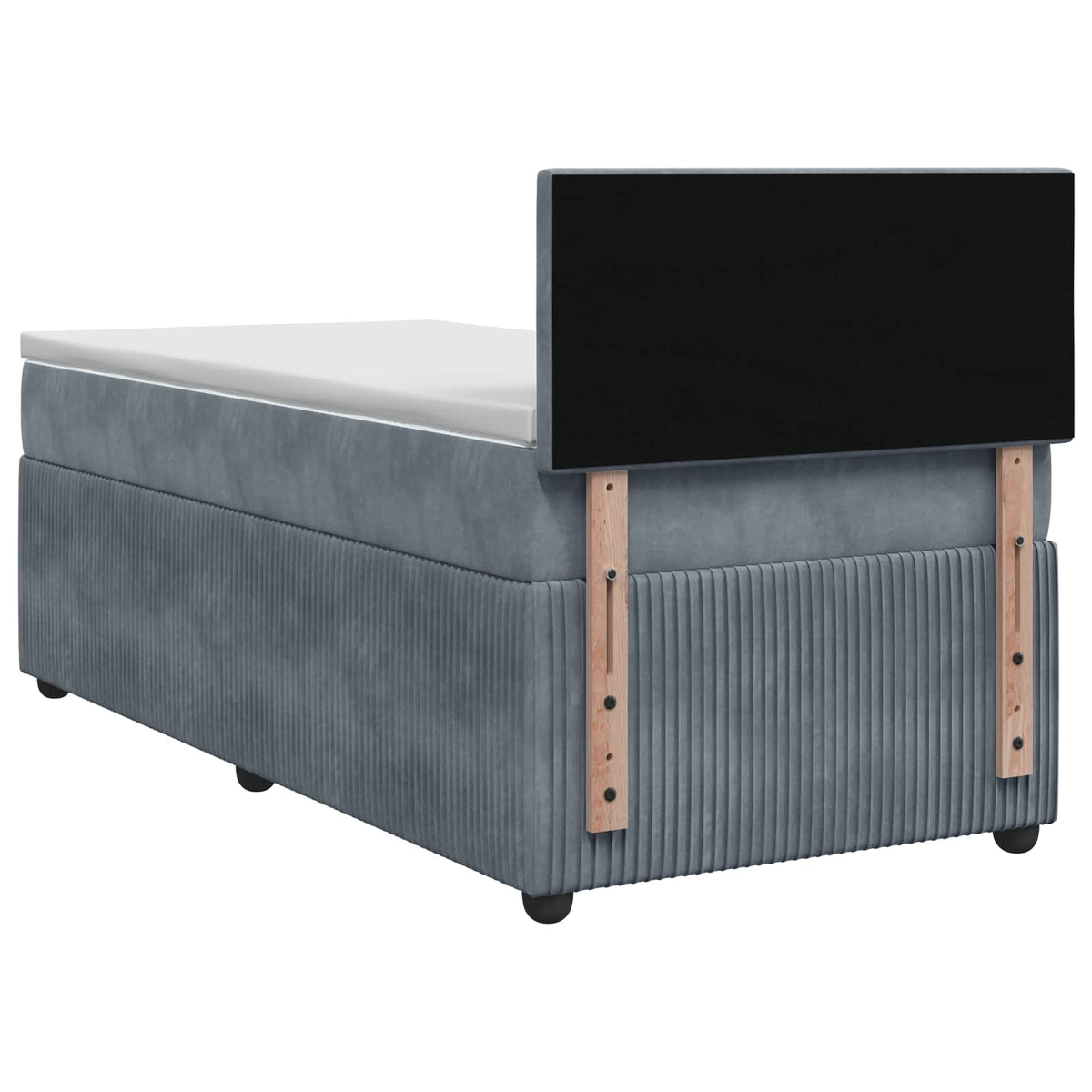 Postel Boxspring S Matrací S Čelo Tmavě Šedá 80 X 200 Cm Samet