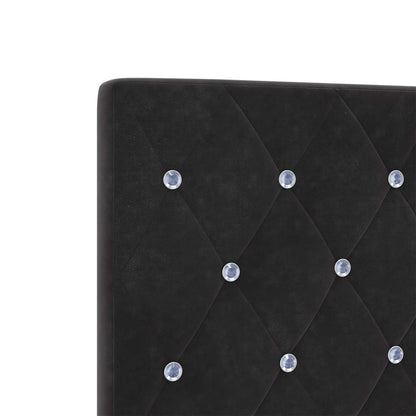 Postel Boxspring S Matrací S Čelo Černá 80 X 200 Cm Samet