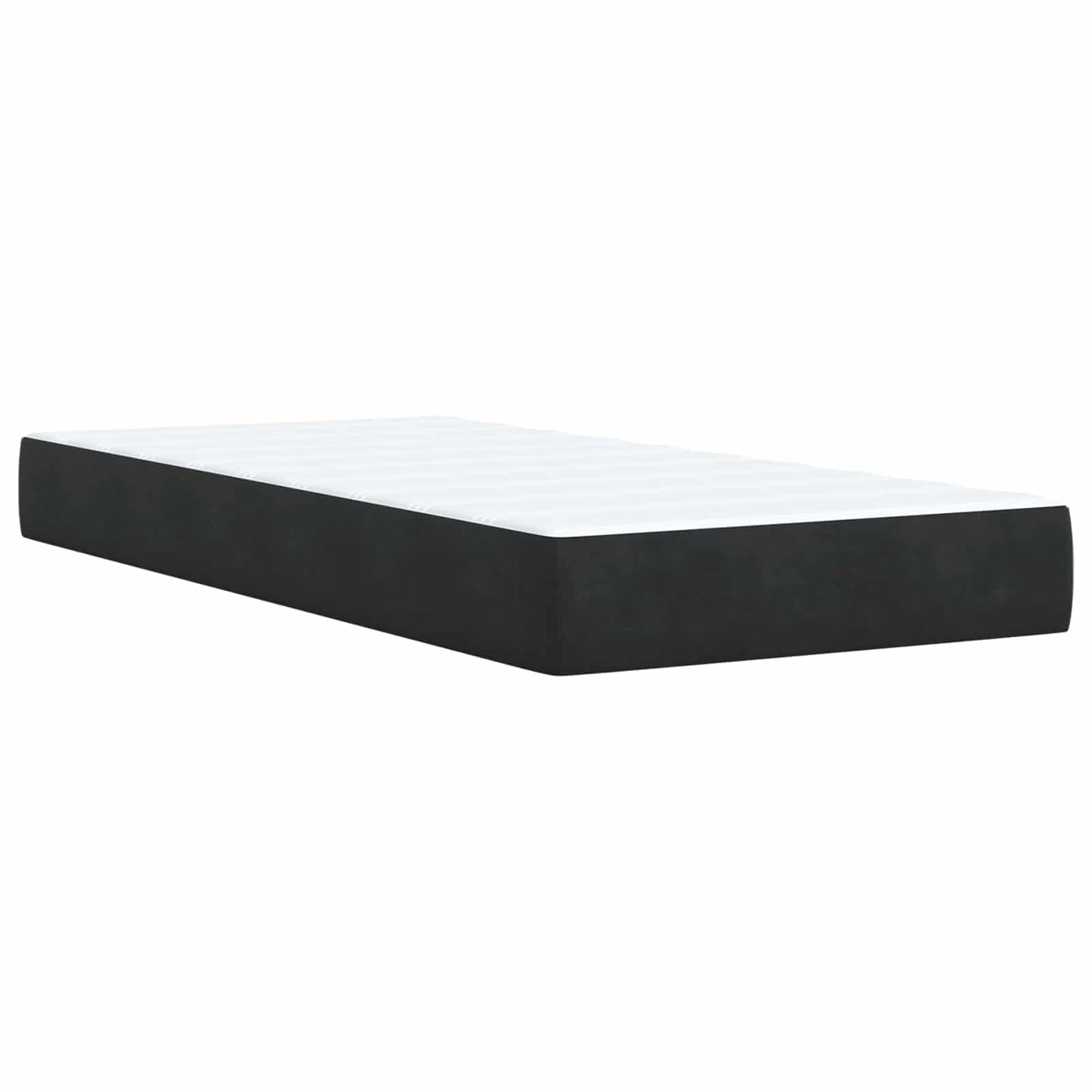 Postel Boxspring S Matrací S Čelo Černá 80 X 200 Cm Samet