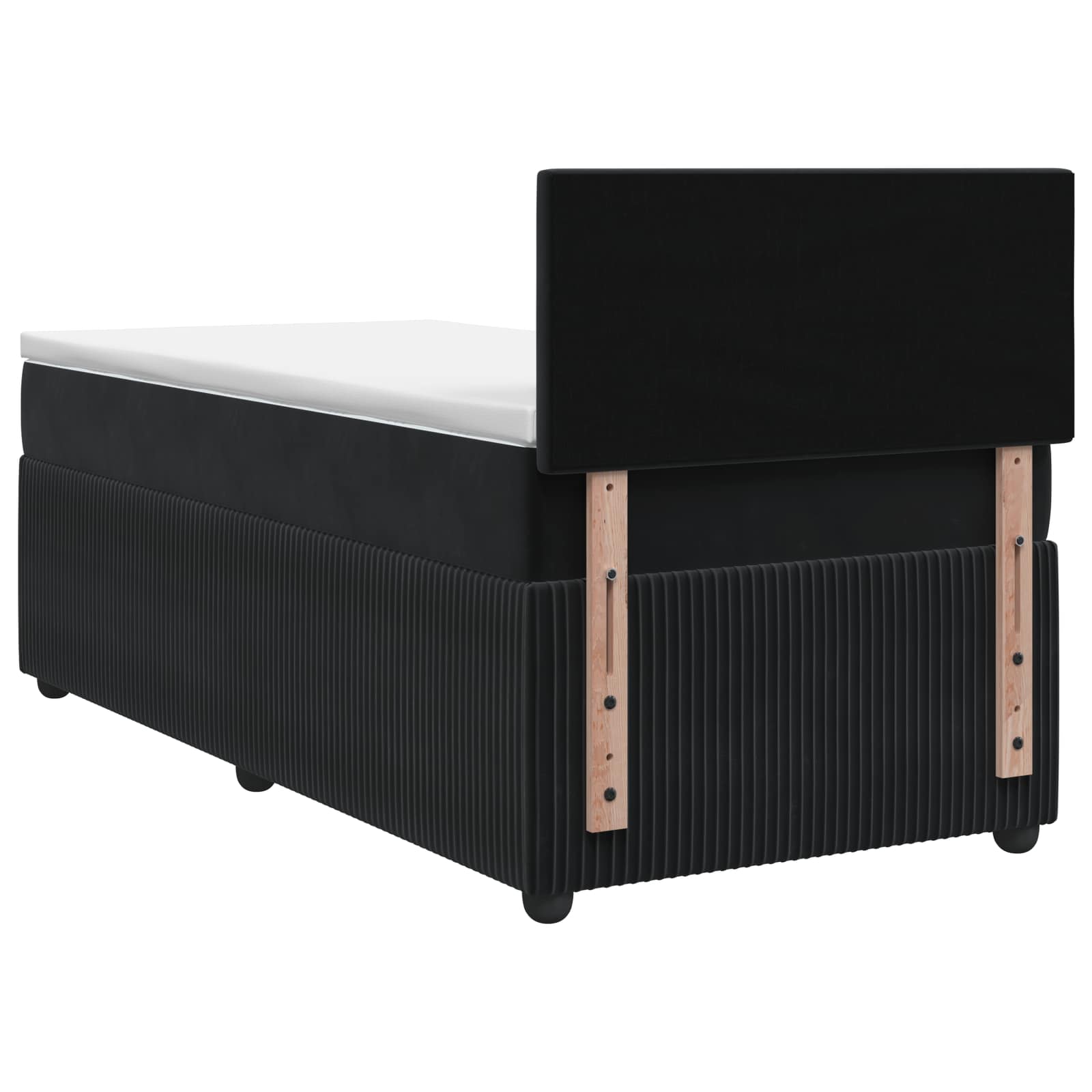 Postel Boxspring S Matrací S Čelo Černá 80 X 200 Cm Samet