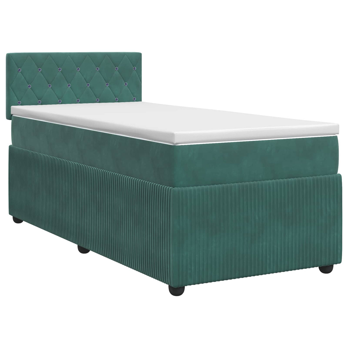 Postel Boxspring S Matrací Tmavě Zelená 80 X 200 Cm Samet