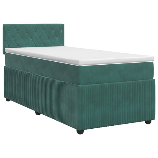 Postel Boxspring S Matrací Tmavě Zelená 80 X 200 Cm Samet