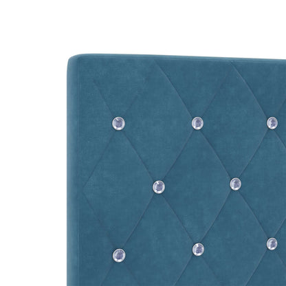 Postel Boxspring S Matrací S Čelo Tmavě Modrá 80 X 200 Cm Samet