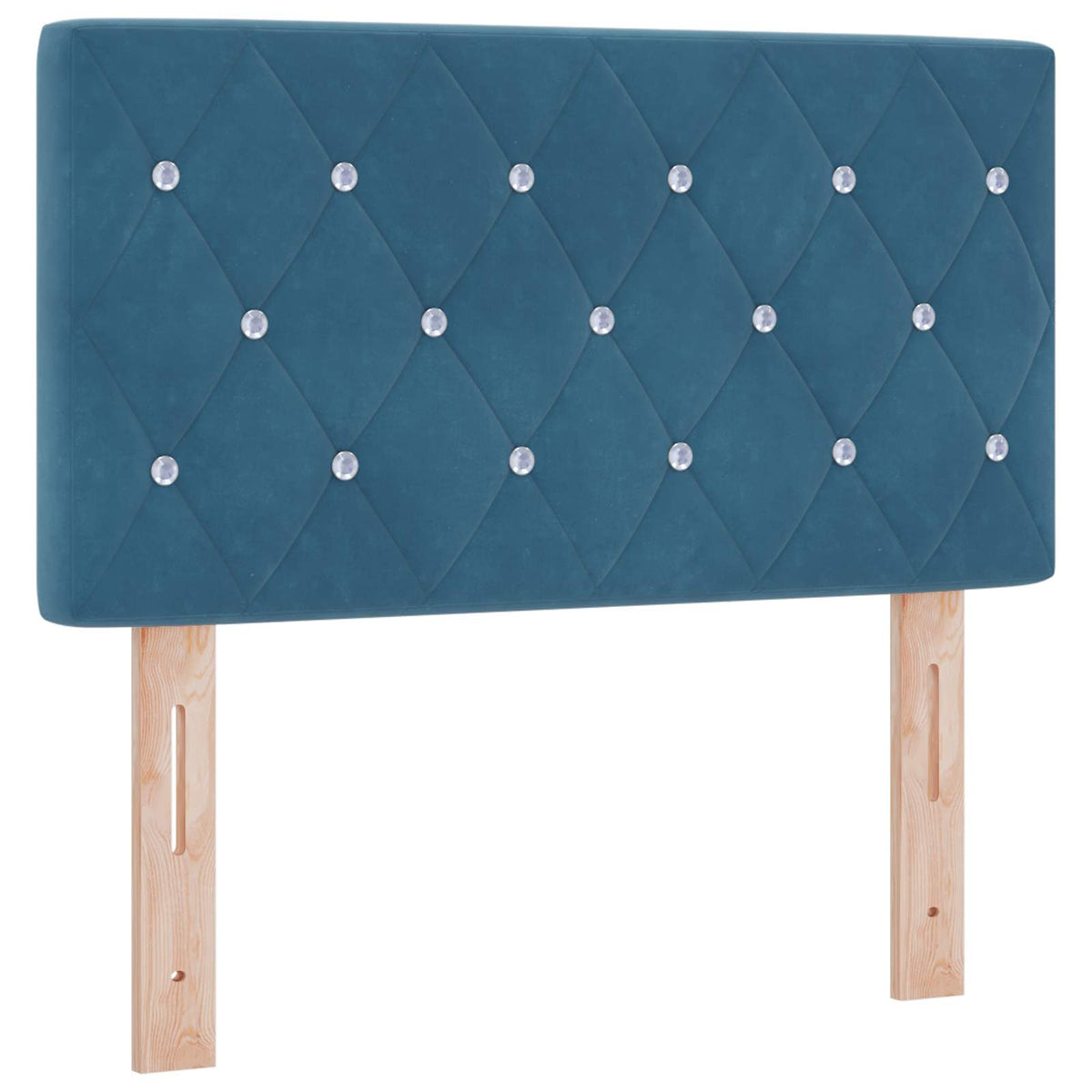Postel Boxspring S Matrací S Čelo Tmavě Modrá 80 X 200 Cm Samet