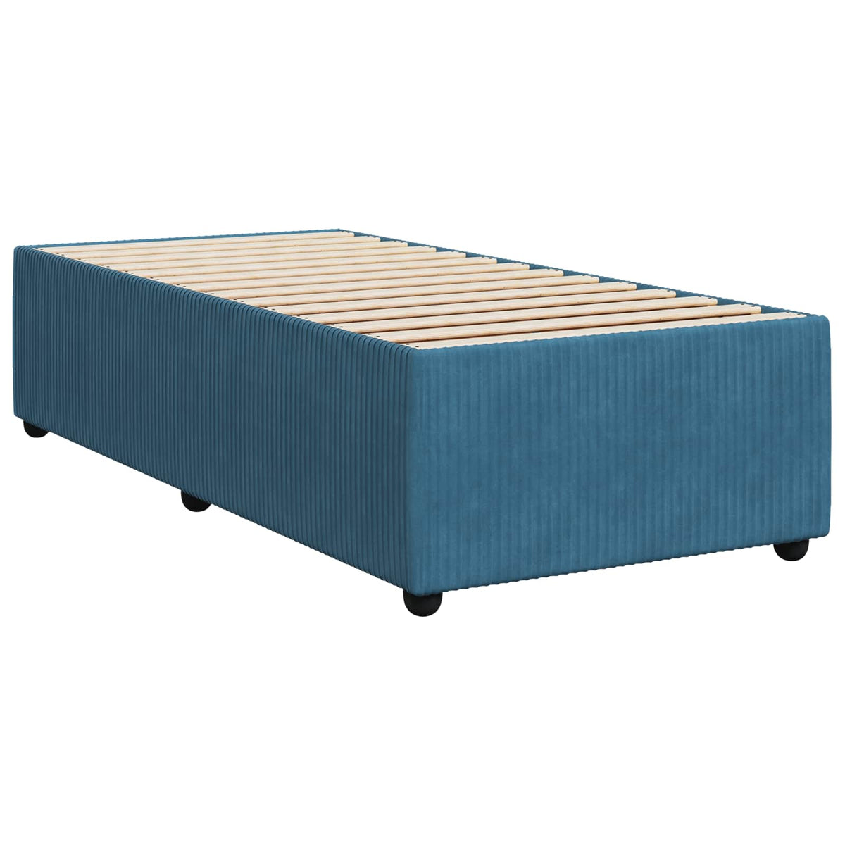 Postel Boxspring S Matrací S Čelo Tmavě Modrá 80 X 200 Cm Samet