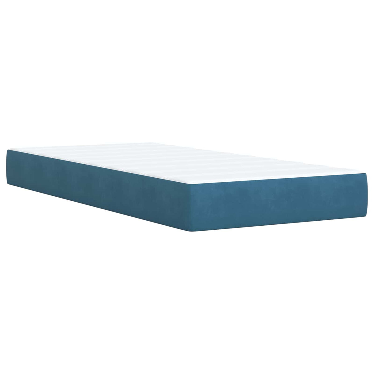 Postel Boxspring S Matrací S Čelo Tmavě Modrá 80 X 200 Cm Samet
