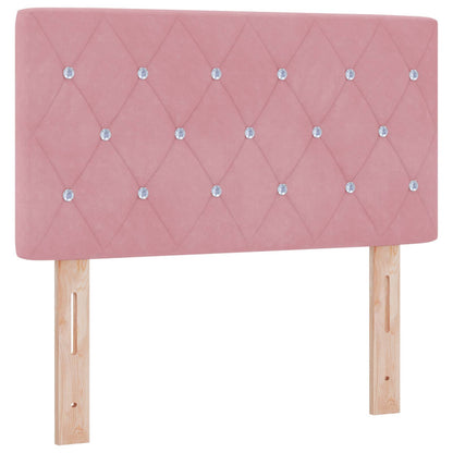 Postel Boxspring S Matrací S Čelo Růžová 80 X 200 Cm Samet