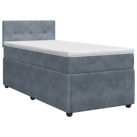 Postel Boxspring S Matrací S Čelo Tmavě Šedá 80 X 200 Cm Samet