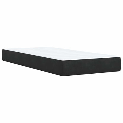 Postel Boxspring S Matrací S Čelo Černá 80 X 200 Cm Samet