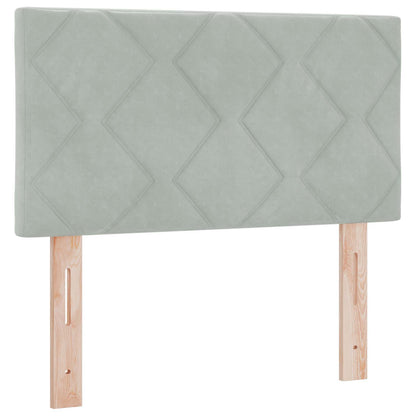 Postel Boxspring S Matrací S Čelo Světle Šedá 80 X 200 Cm Samet