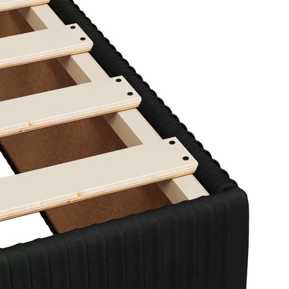 Postel Boxspring S Matrací S Čelo Černá 120 X 200 Cm Samet