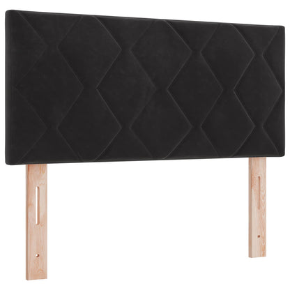Postel Boxspring S Matrací S Čelo Černá 120 X 200 Cm Samet