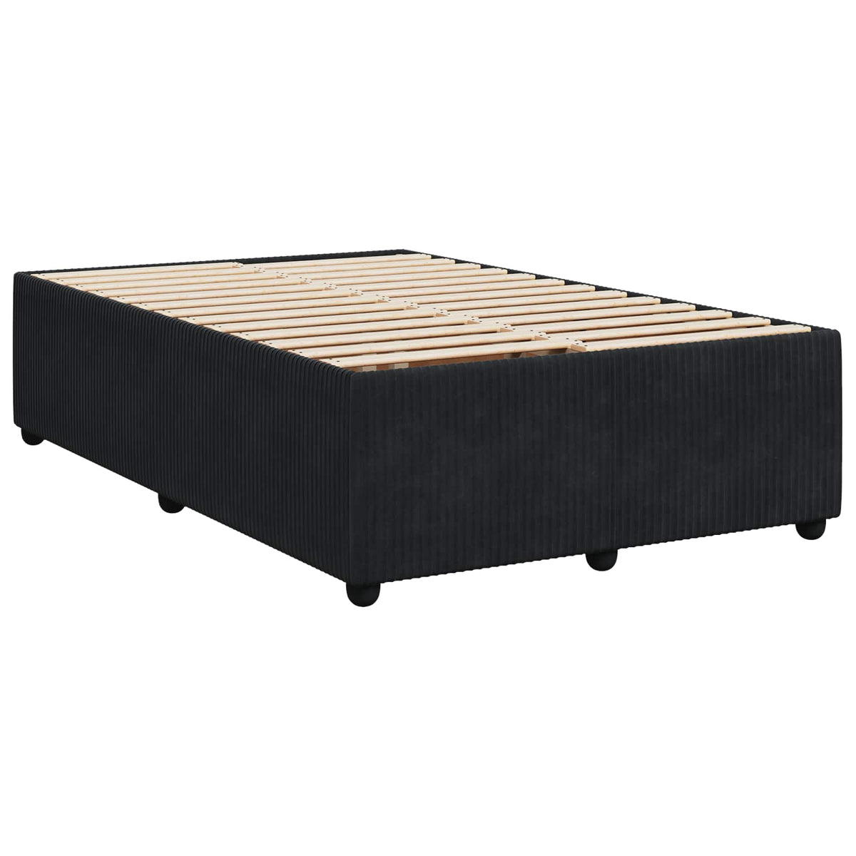 Postel Boxspring S Matrací S Čelo Černá 120 X 200 Cm Samet