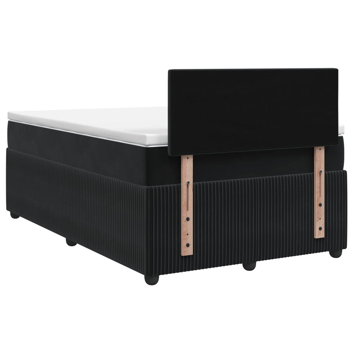 Postel Boxspring S Matrací S Čelo Černá 120 X 200 Cm Samet