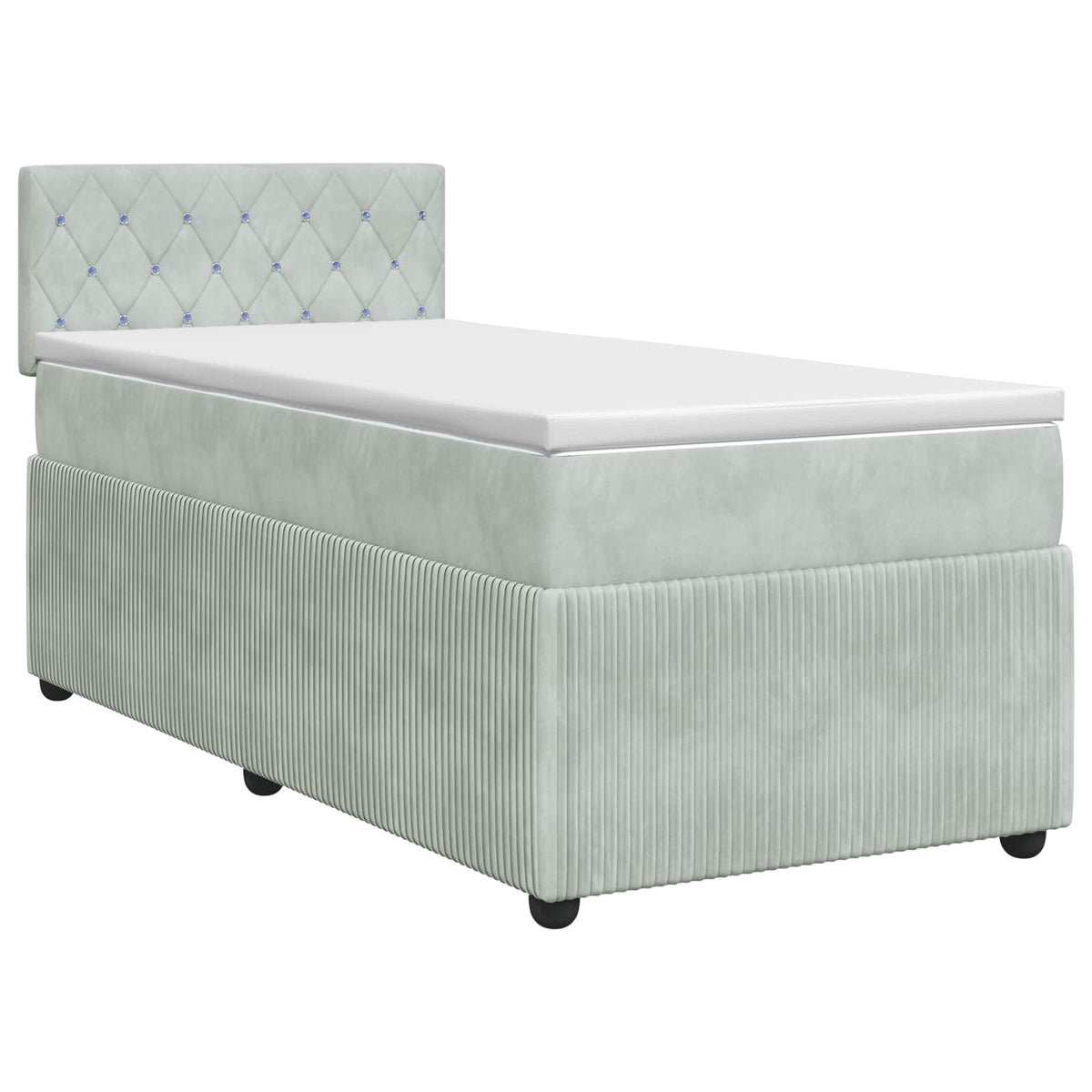 Postel Boxspring S Matrací S Čelo 90 X 190 Cm Samet