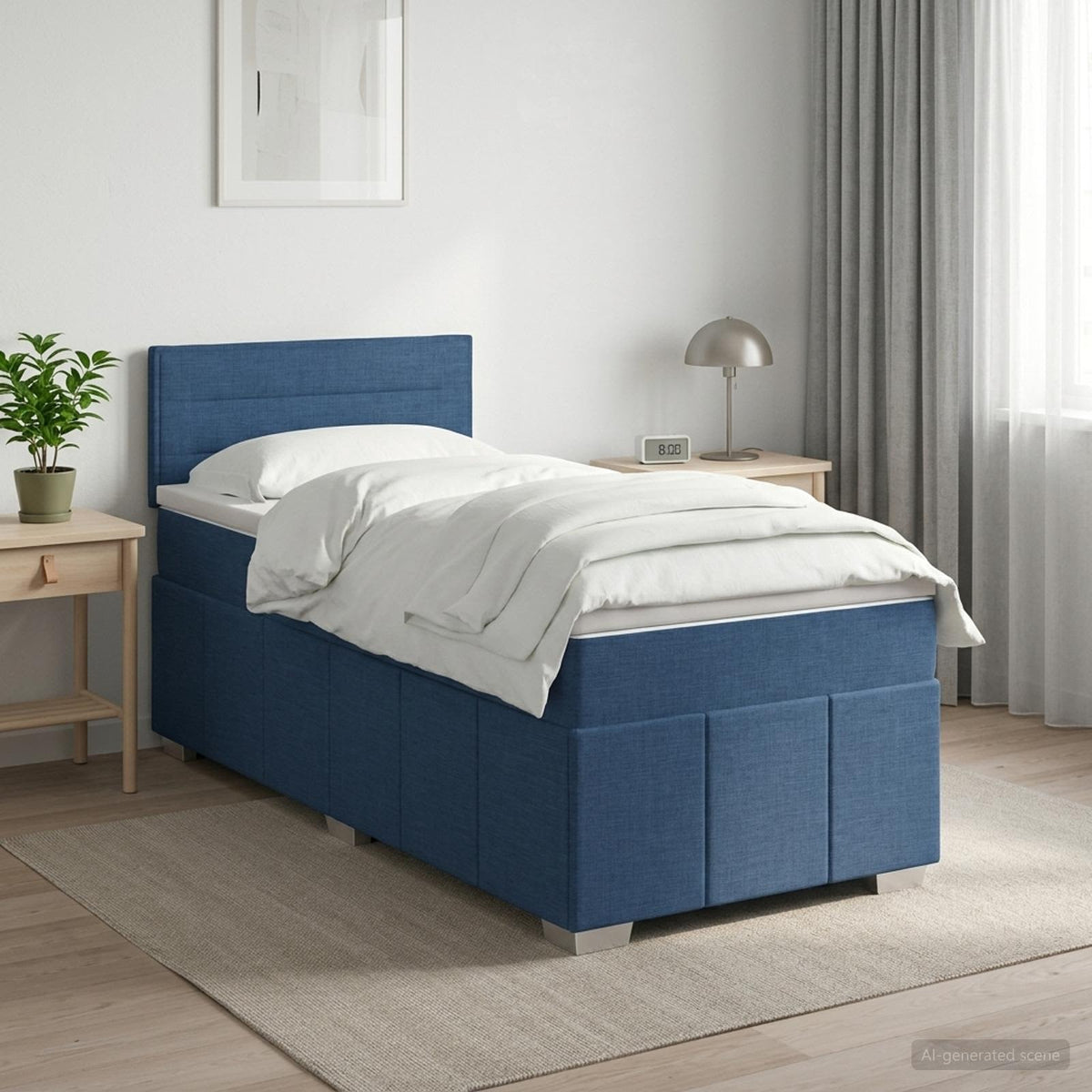 Postel Boxspring S Matrací S Čelo Textil
